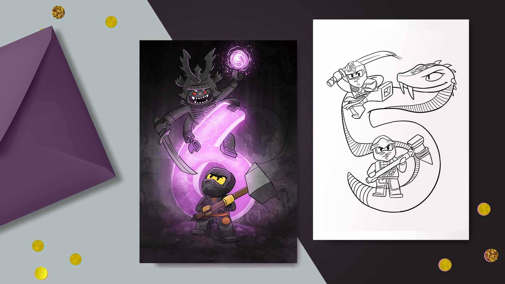 Download: Ninjago Einladung 5ter & 6ter Geburtstag